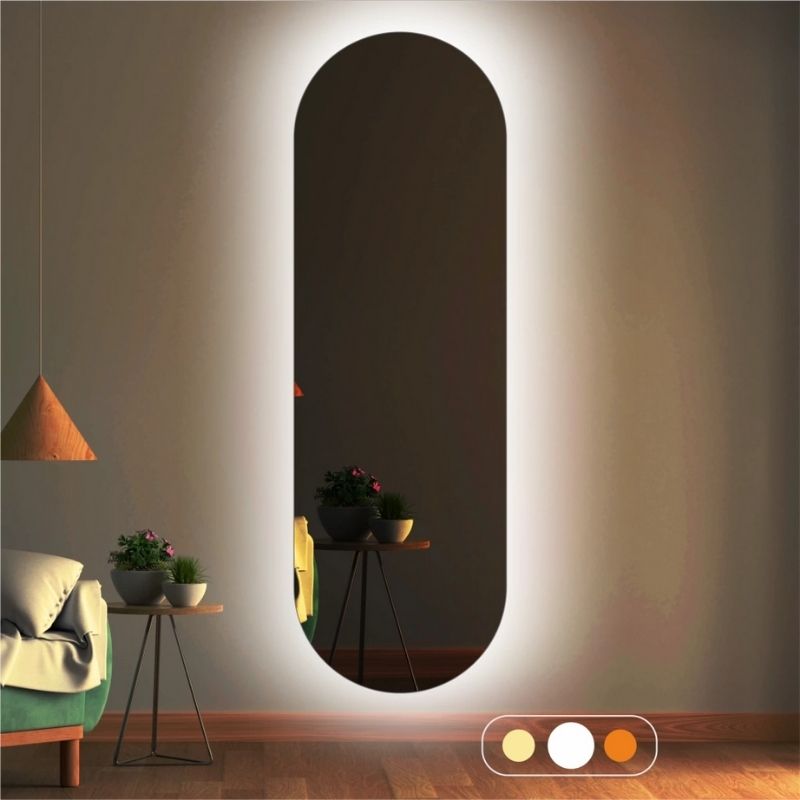 ayna-43.jpg Led Işıklı Oval Boy Aynası - Görsel 1